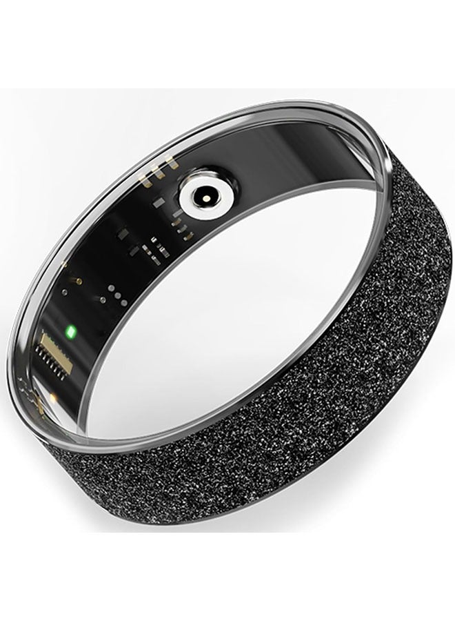 خاتم ذكي لتتبع النوم وقياس ضغط الدم للرجال والنساء | خاتم صحي بميزة تتبع معدل ضربات القلب، مقاوم للماء، بطارية تدوم طويلاً، متوافق مع iOS و Android (أسود) - Image 1