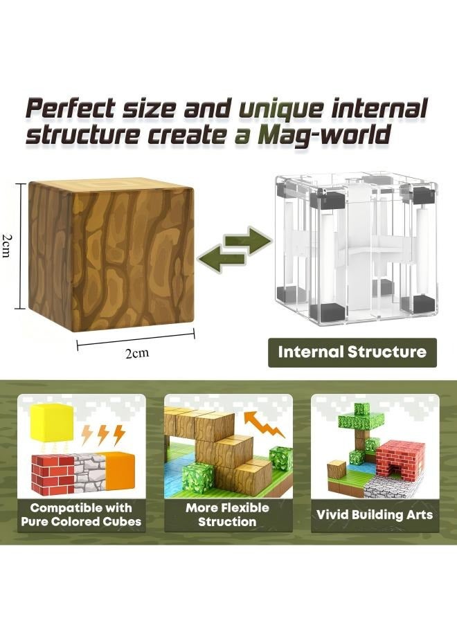 Ceamere Magnetic Blocks, 48PCS Magnetic Building Blocks to Build a 3D World, STEM Montessori Sensory Toys, Sensory Construction Stacking Magnet Blocks Toy for Kids Ages 3+, Educational Sensory Magnetic Blocks Toys, Birthday Gifts for Boys & Girls - Image 3