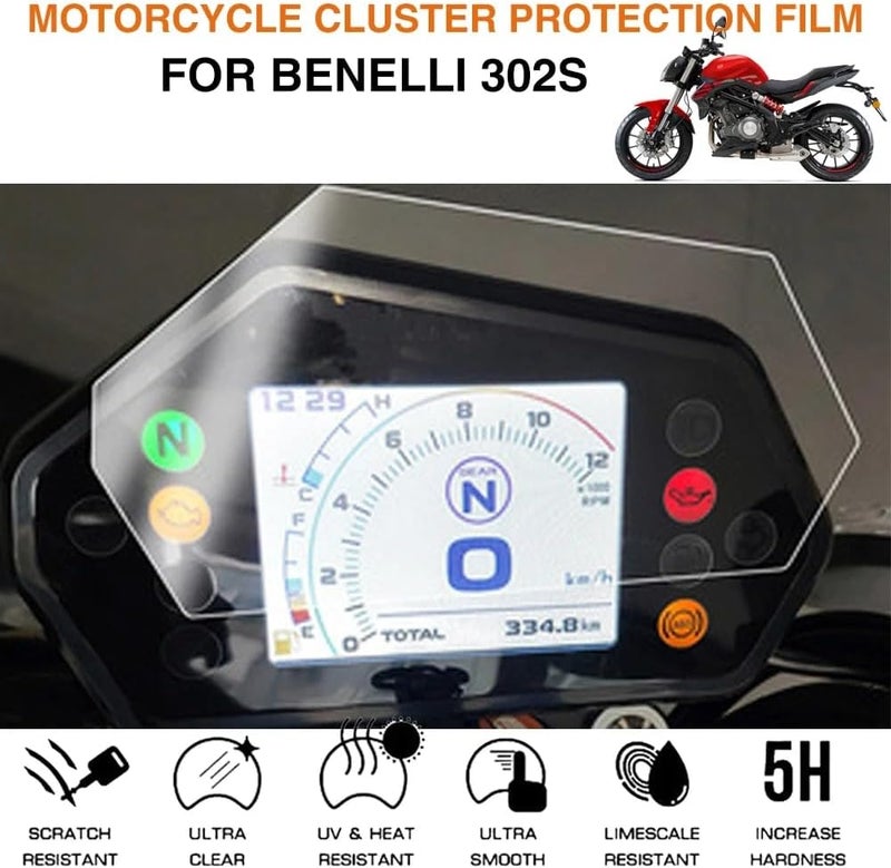 QASULER Motorcycle Dashboard Screen Protector for Benelli 302S - Image 2
