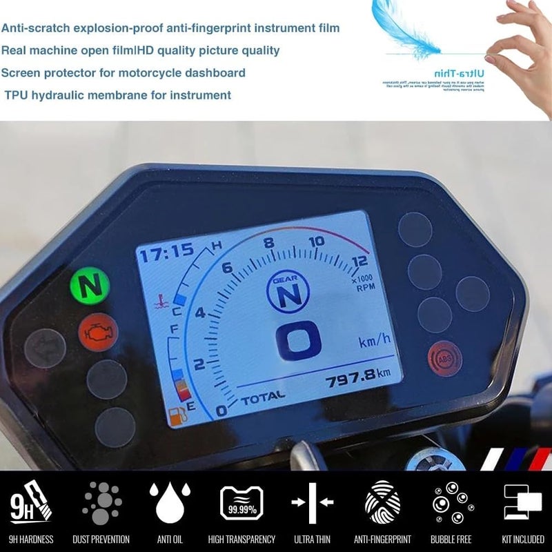 QASULER Motorcycle Dashboard Screen Protector for Benelli 302S - Image 3