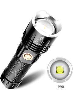 Y&D Type-C Charge Telescopic Zoom Multi-Function Flashlight Black 16x4.8x3.8cm  - Image 1