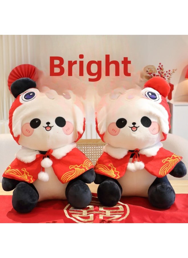 Plush Wedding Press Doll A Pair Of Cloth Toys Couple Doll Pillow Creative Wedding Gift Wedding Room Wedding Doll-Specifications:30cm-Color:Black Treasure Pair  - Image 2