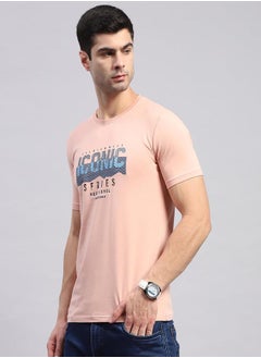 Monte Carlo Men Peach Printed Round Neck T Shirt by Styli  - Image 2