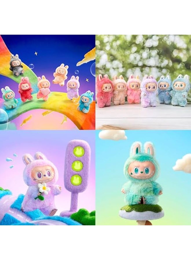 Doll keychain LABUBU 3.0 Labu vinyl face plush blind box Macaron 1 single box(High quality version) - Image 3