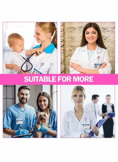 Y&D Retractable Badge Holder,6 Pcs Breast Cancer Awareness with Rhinestone Pink Ribbon Clip-on ID Card Holder  - Image 4