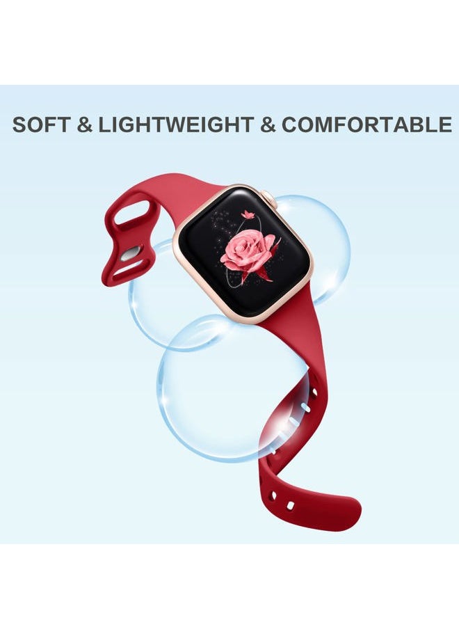 Lerobo - Slim Bands Compatible with Apple Watch Bands for women 38mm 41mm 42mm 40mm,12 Pack Soft Silicone Narrow Sport Strap Thin Wristband for iWatch Band Series 10/9/8/7/SE/6/5/4/3/2/1/Ultra/Urtra 2 - Image 1
