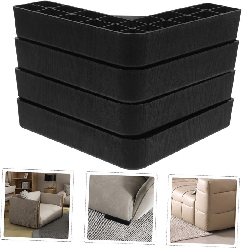 4pcs Bed Raisers Plastic Sofa Feet Shaped Furniture Risers Elevate Beds Create Extra Storage Space Modern Design for Home Use - Image 4