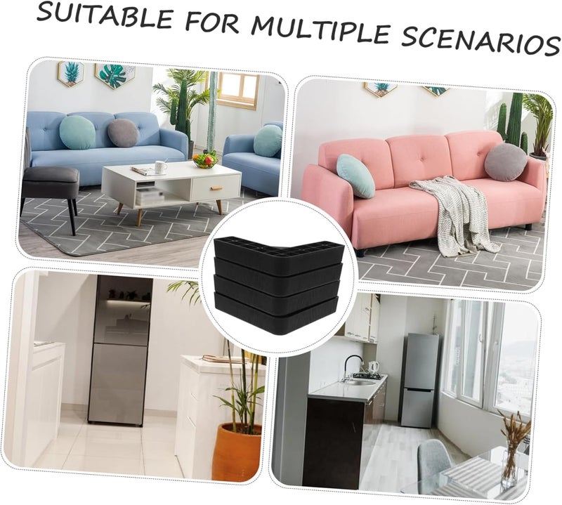 4pcs Bed Raisers Plastic Sofa Feet Shaped Furniture Risers Elevate Beds Create Extra Storage Space Modern Design for Home Use - Image 2
