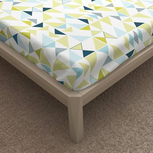 Wakefit Cotton Fitted Bedsheet | 200 TC Elastic Fitted Sheet, King Bed Bedsheet with 2 Pillow Geometric Covers | Maze - 78X72 Inches, Multicolor - Image 5