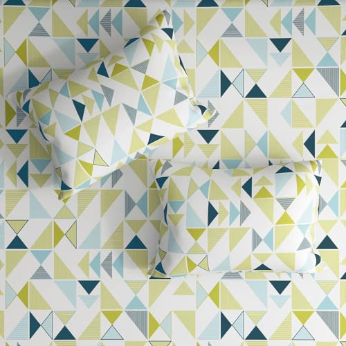 Wakefit Cotton Fitted Bedsheet | 200 TC Elastic Fitted Sheet, King Bed Bedsheet with 2 Pillow Geometric Covers | Maze - 78X72 Inches, Multicolor - Image 3
