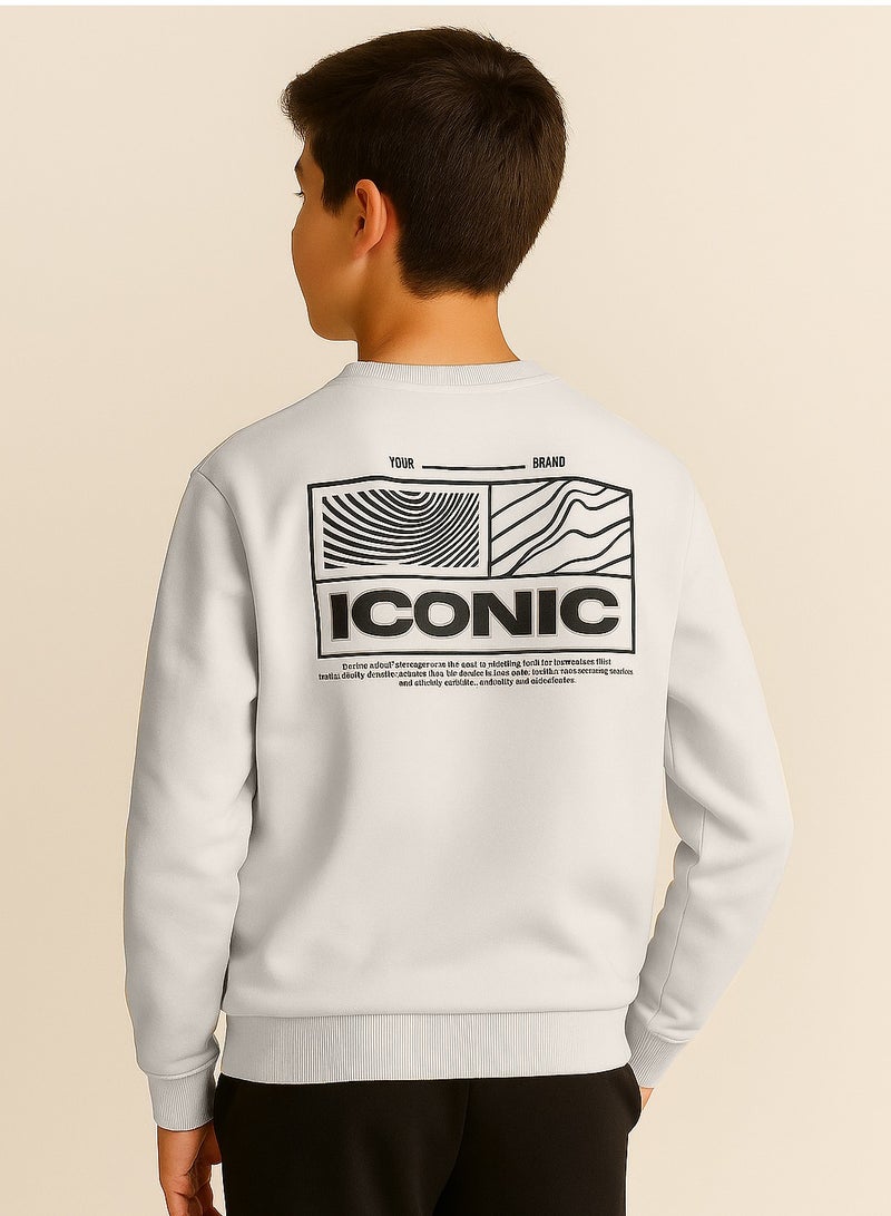 فكتور اند جين بلوزة قطنية مطبوعة للأولاد باللون الأبيض العاجي - Image 4