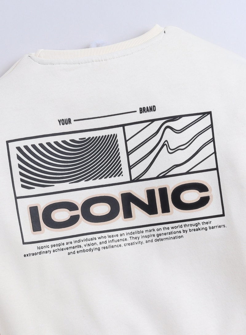 فكتور اند جين بلوزة قطنية مطبوعة للأولاد باللون الأبيض العاجي - Image 5