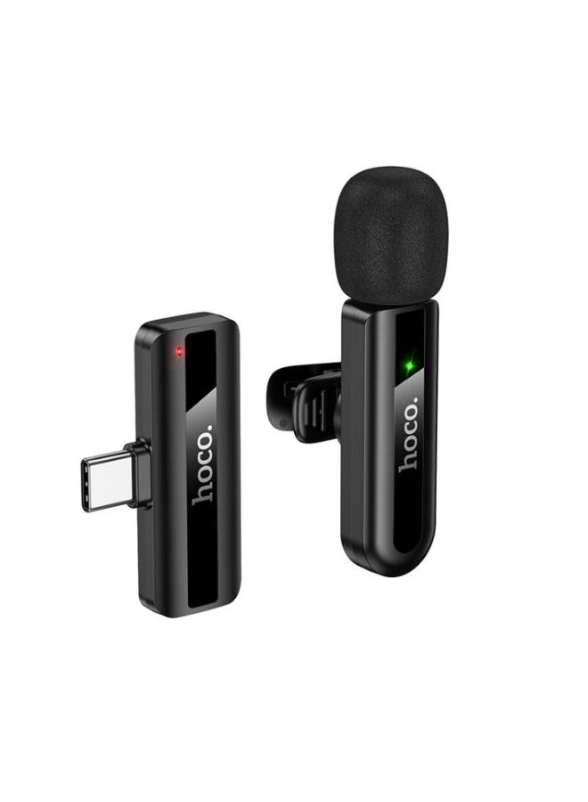 Hoco L20 Premium Wireless Lavalier Mini Digital Microphone with Type-C Interface for Professional Clear Voice Recording and Stable Transmission - Image 1