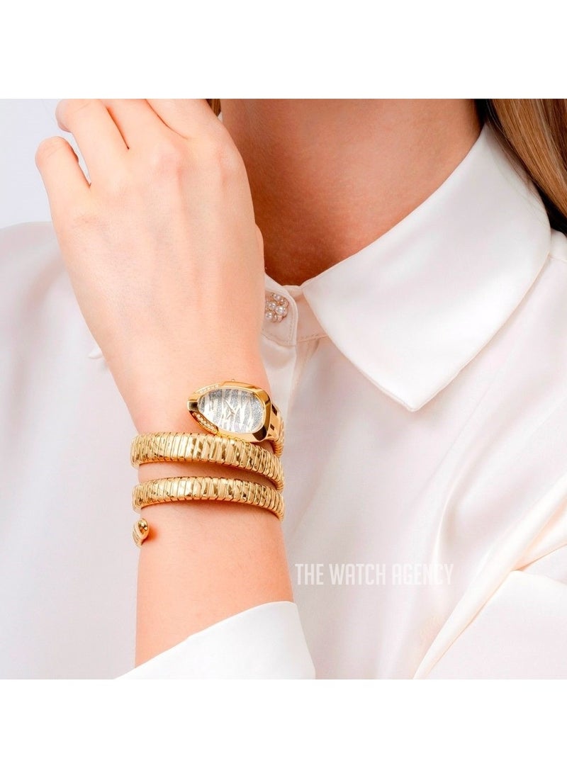 JC Just Cavalli Signature Snake Serpente Taglio Gold toned steel Watch JC1L226M0025 - Image 4