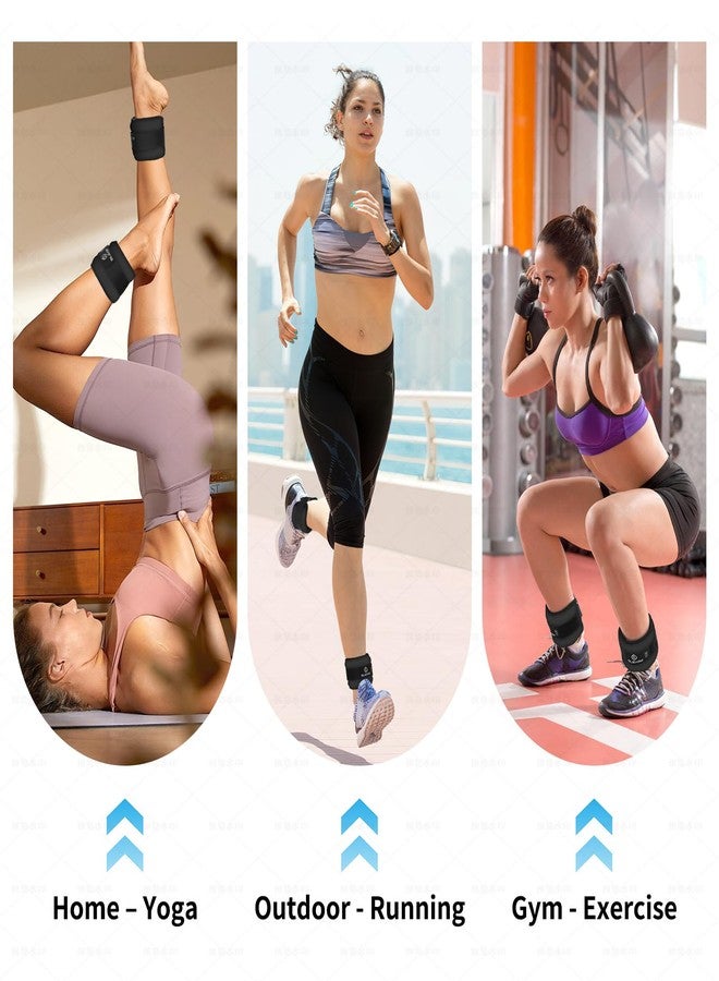 ELEAMY ankle weights for women and men - 0.5kg/0.9kg/1.4kg pair for walking, running, yoga, fitness - premium ice silk fabric - comfortable, durable and tear resistant - black (0.5kgx2) - Image 2