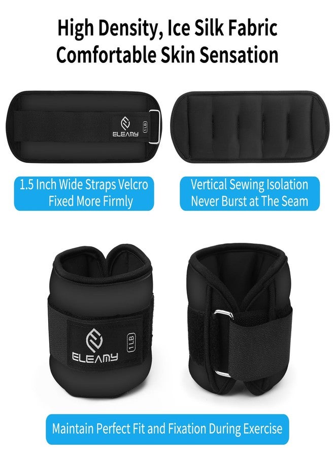 ELEAMY ankle weights for women and men - 0.5kg/0.9kg/1.4kg pair for walking, running, yoga, fitness - premium ice silk fabric - comfortable, durable and tear resistant - black (0.5kgx2) - Image 3