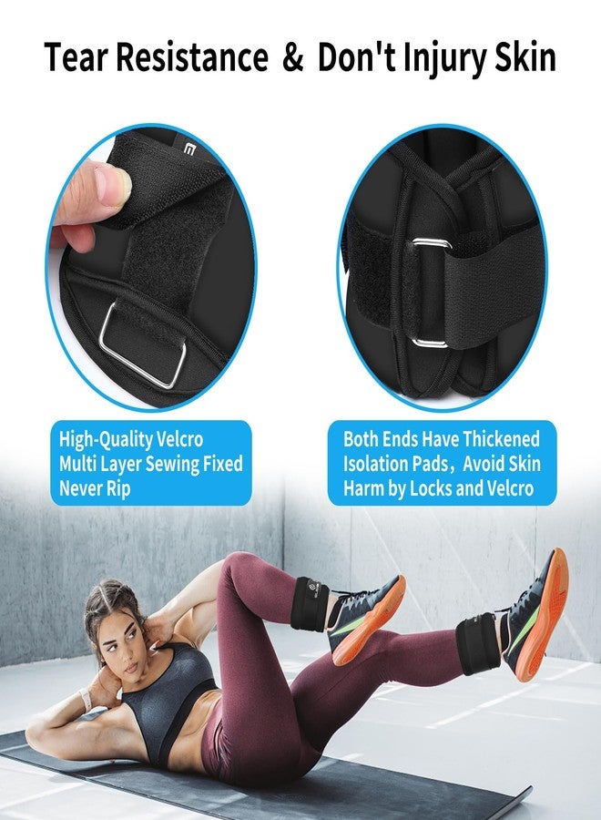 ELEAMY ankle weights for women and men - 0.5kg/0.9kg/1.4kg pair for walking, running, yoga, fitness - premium ice silk fabric - comfortable, durable and tear resistant - black (0.5kgx2) - Image 5