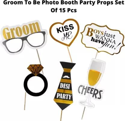 FI - FLICK IN FI - FLICK IN 15 Pcs Groom to Be Props for Bachelorette Party | Pre Attached Sticks | Groom to Be Decoration | Bachelor Party Props for Groom | Bachelorette Party Decorations (Pack of 15, Multicolor) - Image 2