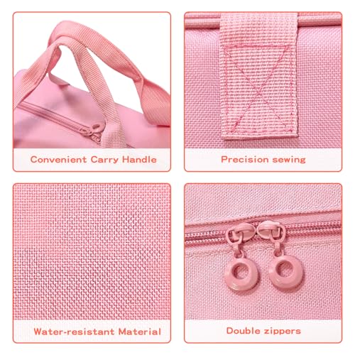 Grekos Hair Accessories Organizer for Girls, Hanging Hair Bow Storage Bag for Girls Hair Clips, Travel Organizer With Hair Clips, Headbands, Scrunchies & Ties - Empty Bag (Pink) - Image 2