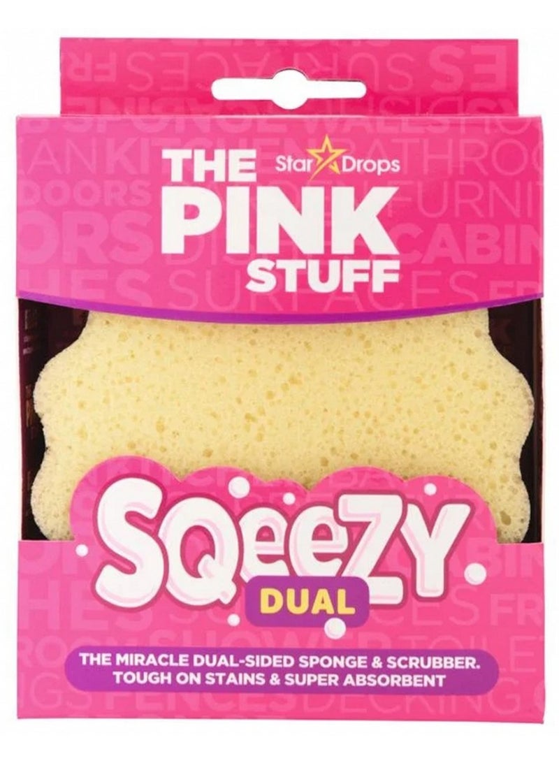 Star Drops The Pink Stuff Sqeezy Dual Sided Scrubber Sponge Scratch Free Solution For Ultimate Home Cleaning - Image 1
