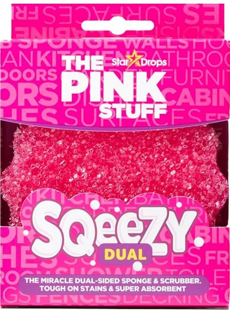 Star Drops The Pink Stuff Sqeezy Dual Sided Scrubber Sponge Scratch Free Solution For Ultimate Home Cleaning - Image 2