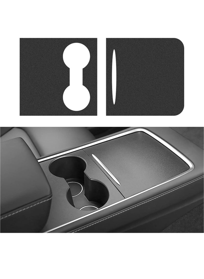 SYOSI Center Console Wrap Kit for Tesla Model 3 / Model Y 2021 Matte Black Console Cover Interior Trim Wrap Kit for Tesla 2021 Accessories (Black)  - Image 1