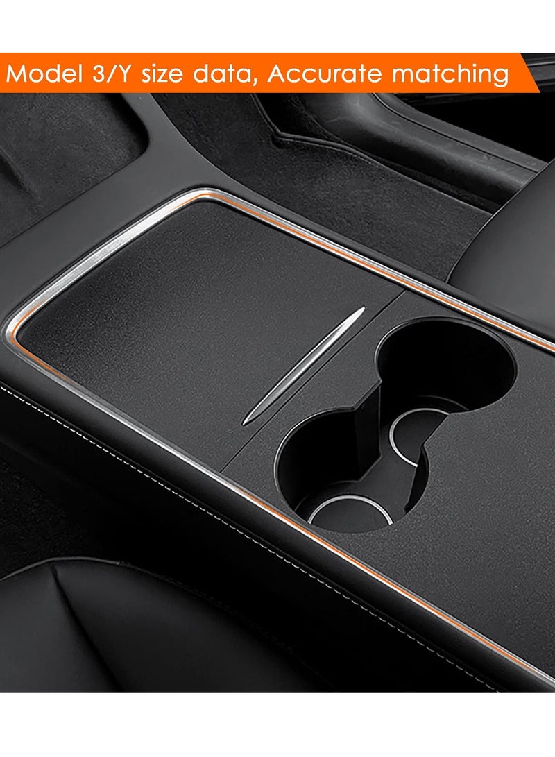 SYOSI Center Console Wrap Kit for Tesla Model 3 / Model Y 2021 Matte Black Console Cover Interior Trim Wrap Kit for Tesla 2021 Accessories (Black)  - Image 3
