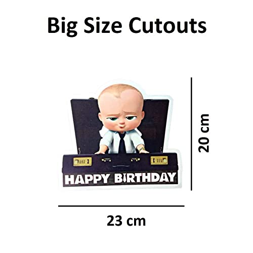 FI - FLICK IN 60 Pcs Boss Baby 4th Birthday Decorations Item Kit With Bossbaby Banner Cutouts Props & Cake Topper (Pack of 60, Multicolor) - Image 4