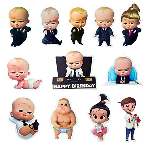 FI - FLICK IN 60 Pcs Boss Baby 4th Birthday Decorations Item Kit With Bossbaby Banner Cutouts Props & Cake Topper (Pack of 60, Multicolor) - Image 5