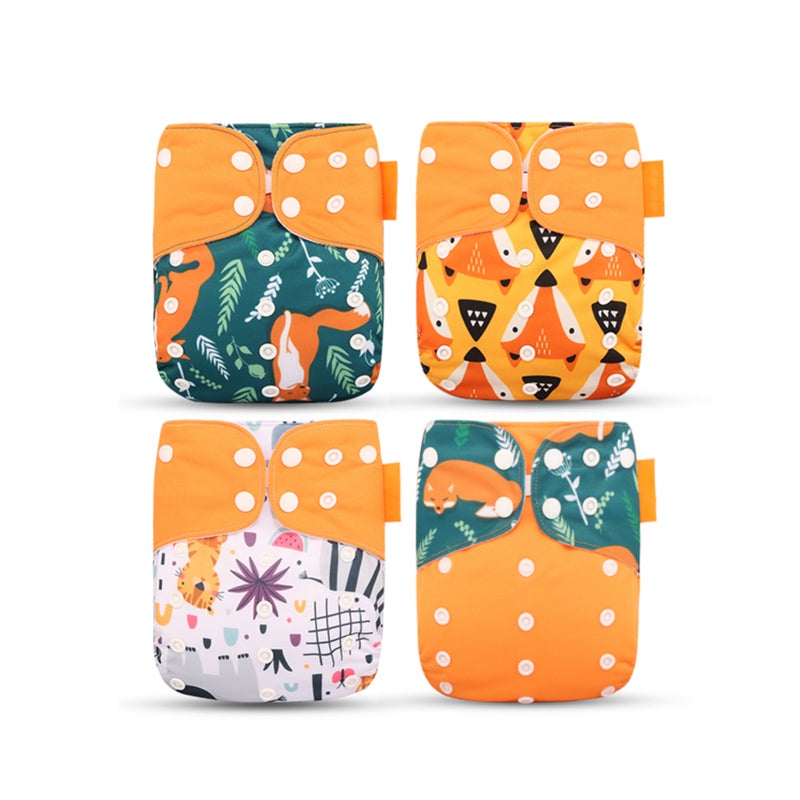 Cloth Diaper: Multicolor, Highly Elastic (36cm To 46cm), Breathable Waterproof Fabric - Reusable Eco-friendly, Insert Opening For Strong Absorbency For Babies And Toddlers - Image 1