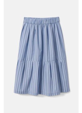 Tchibo Kids Girl Stripe A,Line Skirt, White and  and Blue  - Image 2