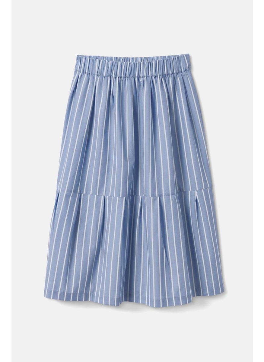 Tchibo - Kids Girl Stripe A,Line Skirt, White and  and Blue - Image 1