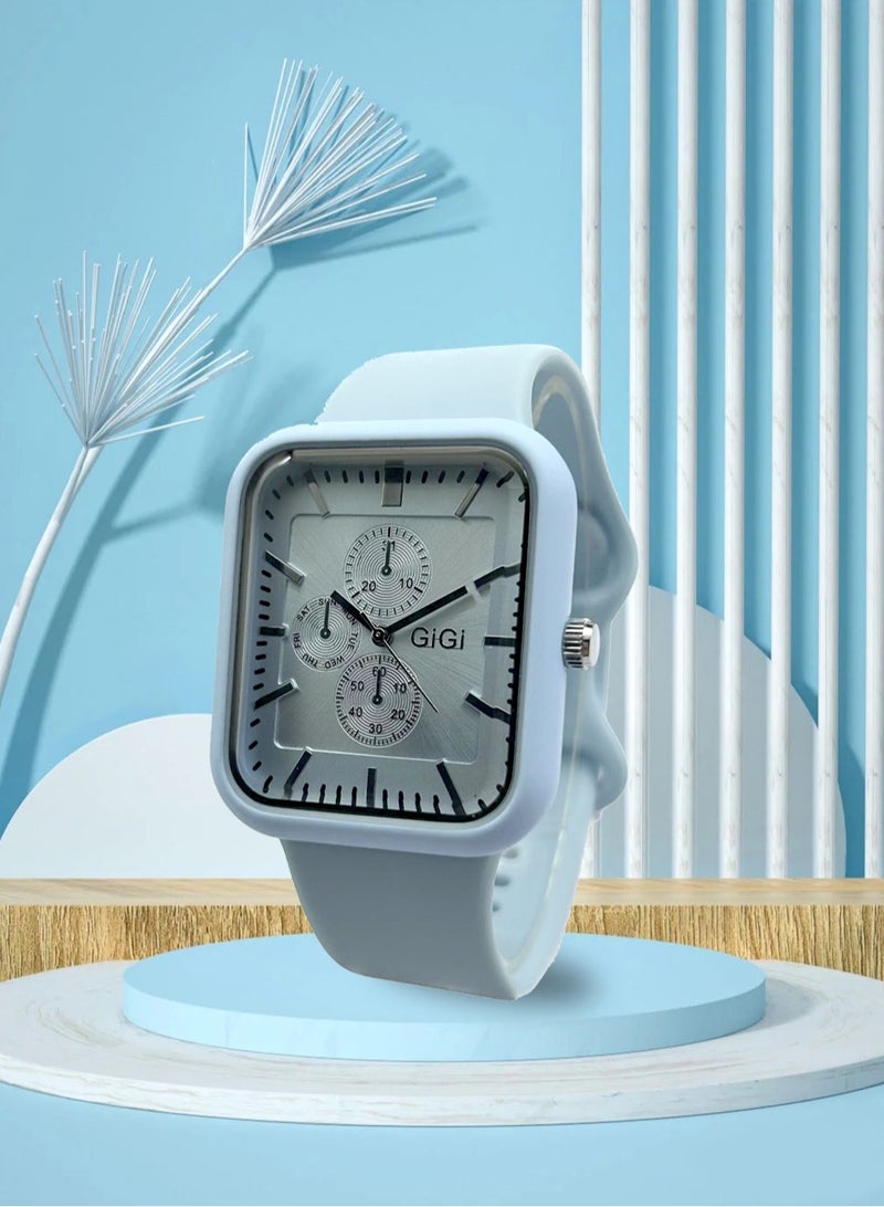 GIGI Analog Watch With Blue Leather Strap For Unisex - Image 4