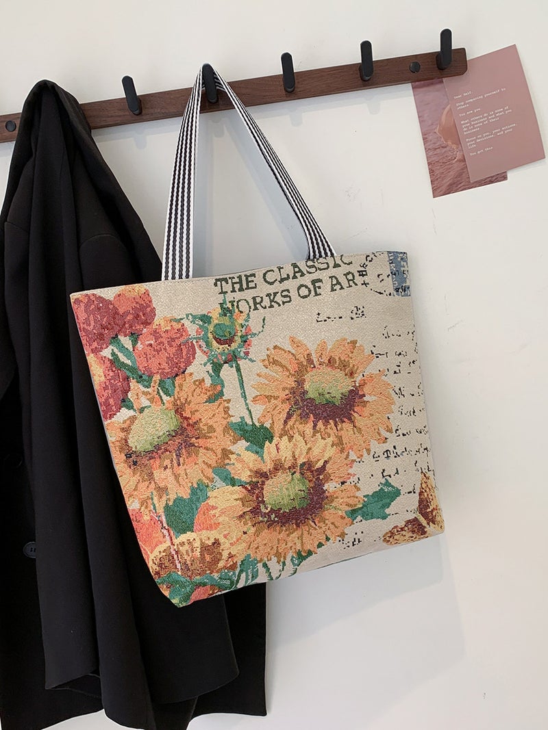 Fashion All-Match Canvas Bag Large Capacity Student Mend-Up Bag Shoulder Bag Women'S Bag Tote Bag Vegetable Bag - Image 5