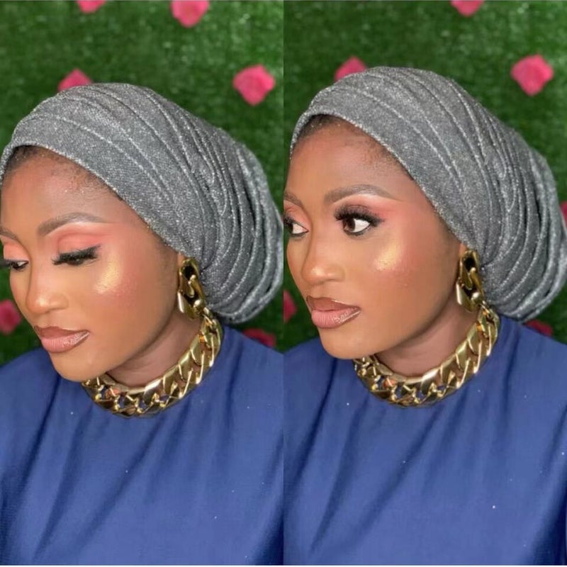 European American New Turban Cap Multi Layer Bronzing African Headwrap Hat - Image 3