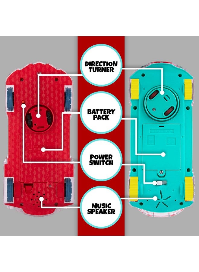 ArtCreativity Light Up Transparent Toy Cars for Kids, Set of 2, Bump and Go Toy Cars with Colorful Moving Gears, Music, and LED Effects, Fun Educational Toy for Kids, Great Birthday Gift Idea - Image 4