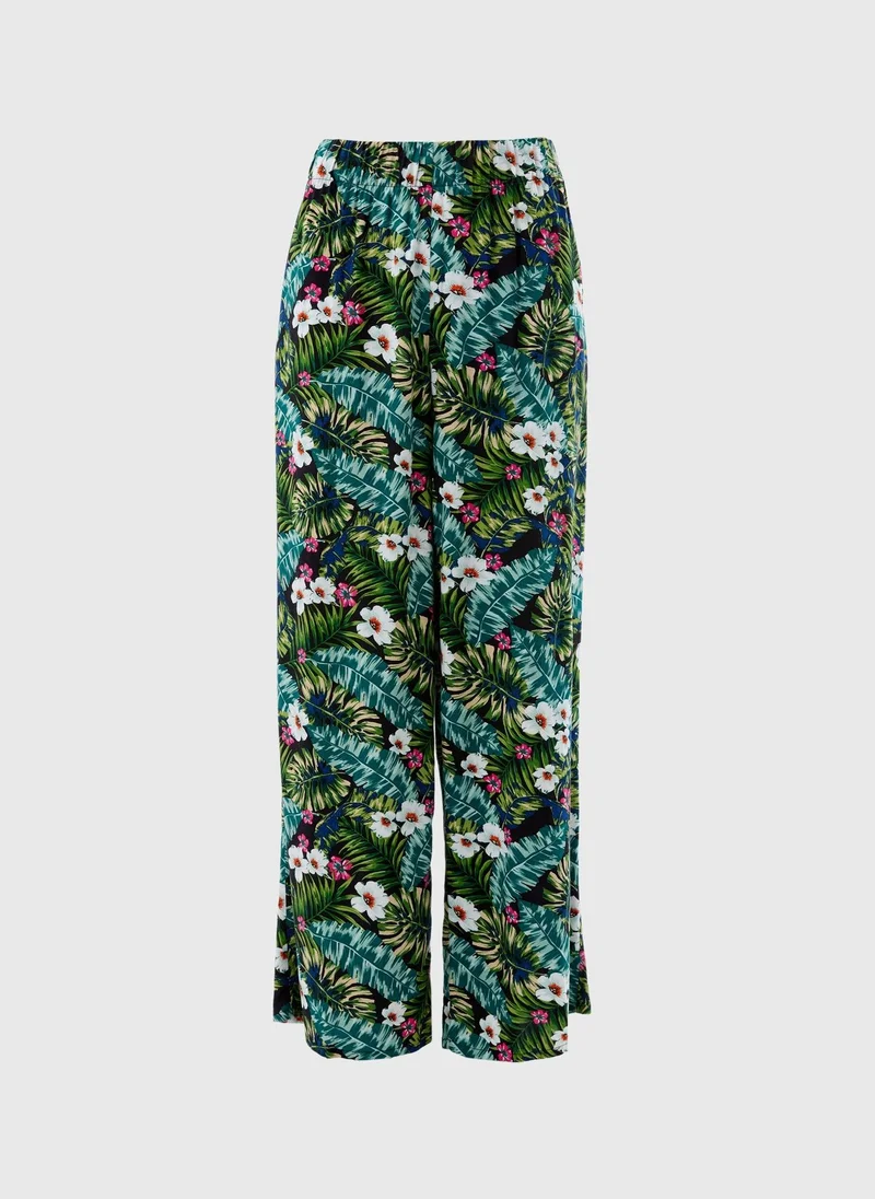 Matalan Green Tropical Wide Leg Trousers
