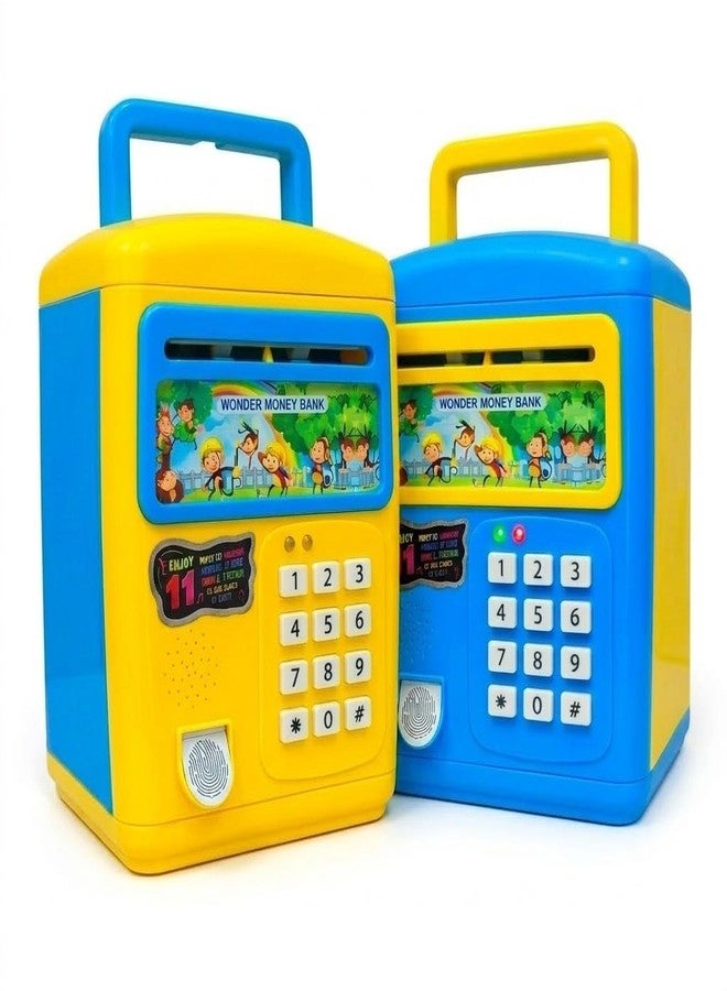Royals Hub Premium Piggy Bank for Kids with Finger Print Smart Sensor & Password Protection Feature ATM Savings Money Bank with Electronic Lock for Kids, Modern, Money Saving Toy ( Blue ) - Image 1