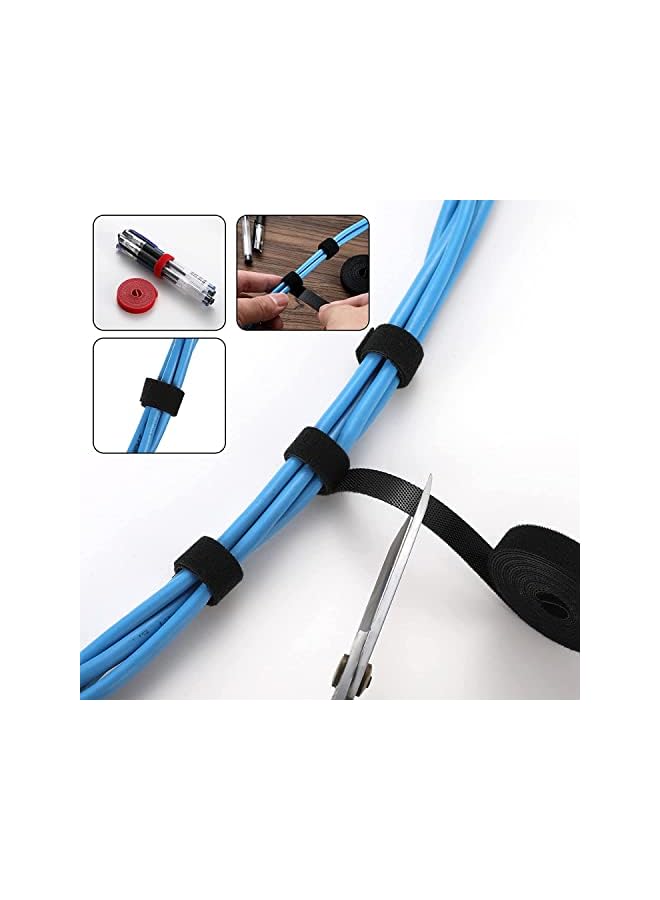 Antole Pcs Cable Management Kit,with 4 Cable Sleeve Split,45 Self Adhesive Cable Clips Holder,5 Rolls and 30pcs Adhesive Ties, 100 Nylon Fasten Cable Ties for TV Desk Home Office Cord Holder - Image 4