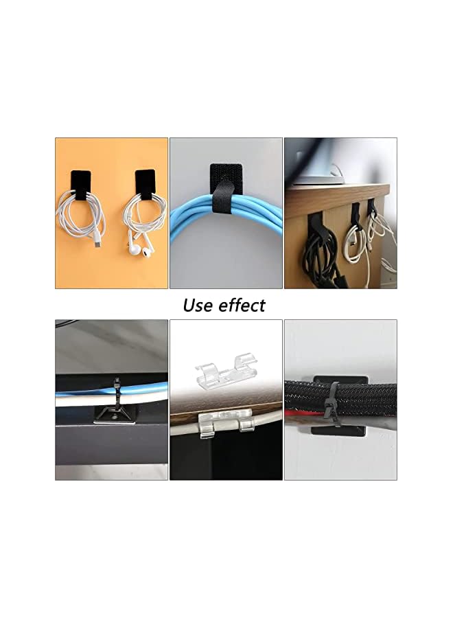 Antole Pcs Cable Management Kit,with 4 Cable Sleeve Split,45 Self Adhesive Cable Clips Holder,5 Rolls and 30pcs Adhesive Ties, 100 Nylon Fasten Cable Ties for TV Desk Home Office Cord Holder - Image 3