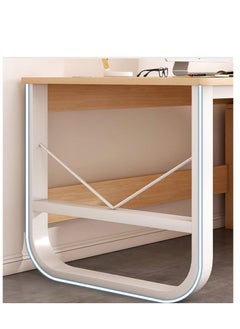 Golden With 3 Drawers, Kids Desk for Bedroom, Study Computer with Drawers, Grey Desk with Bottom Storage Shelves(100*50*73.5cm)  - Image 3