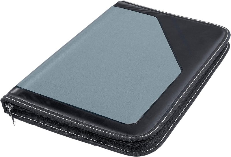 CLAPONE Files Folders File Holder for Documents/Certificates/Document Organizer File/Portfolio/Expanding File/Portfolio/Coloured Folders/Leaf/Leather/Files for Students/Office/School Use-Grey - Image 1