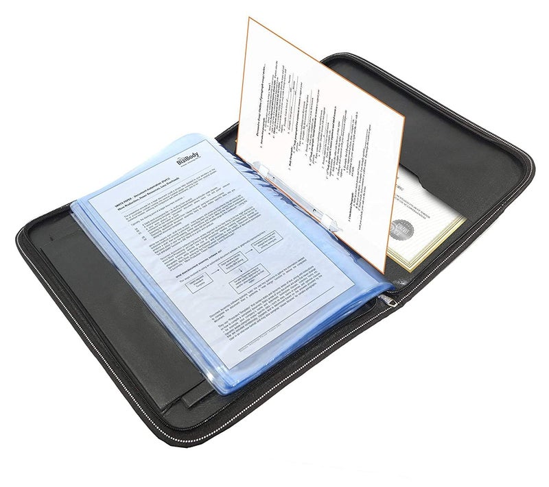 CLAPONE Files Folders File Holder for Documents/Certificates/Document Organizer File/Portfolio/Expanding File/Portfolio/Coloured Folders/Leaf/Leather/Files for Students/Office/School Use-Grey - Image 4