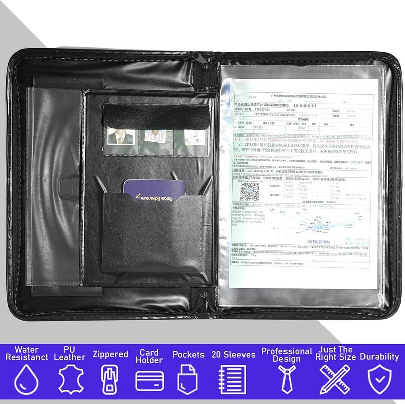 CLAPONE Files Folders File Holder for Documents/Certificates/Document Organizer File/Portfolio/Expanding File/Portfolio/Coloured Folders/Leaf/Leather/Files for Students/Office/School Use-Grey - Image 5