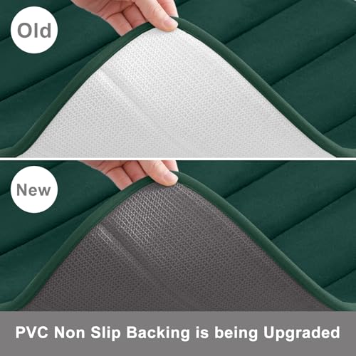 Buganda Memory Foam Bath Mat, 24" x 16", Ultra Soft and Non-Slip Bathroom Rugs, Water Absorbent and Machine Washable Bath Rug for Bathroom, Shower, and Tub, Dark Green - Image 3