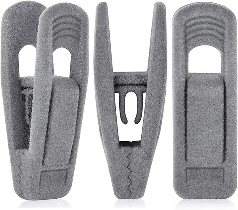TOFIIGREM Grey Hanger Clips for Velvet Hangers - 40 PCS Gray Nonslip Velvet Hanger Clips, Pants Hanger Velvet Clips Fit for Slim Velvet Hangers - Image 1