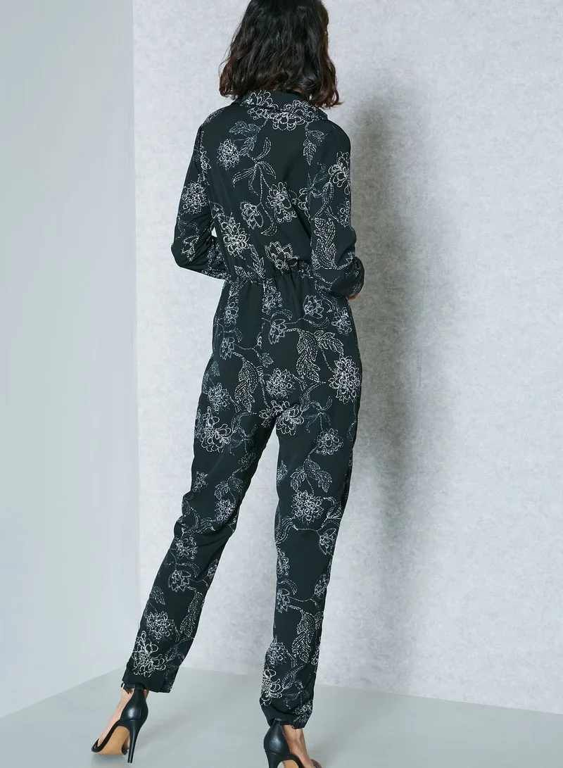 Missguided Floral Print  Jumpsuit