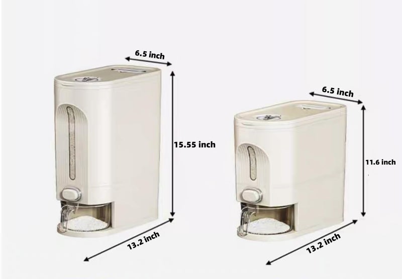 IEEK 25 Lbs Rice Dispenser, Large Cereal Dry Food Storage Containers with Measuring Cup and Lid,Moisture Proof Airtight Food Dispenser Bucket for Rice,Corn,Coffee Bean,Grain,Soybean and Oatmeal,White - Image 5