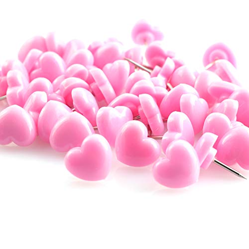 Lind Kitchen 100pcs Heart Shape Push Pins for Home School Office Notice Board Cork Board,Cute Thumbtacks Tacks Decorative Pushpins Accessories Supplies Pink - Image 3
