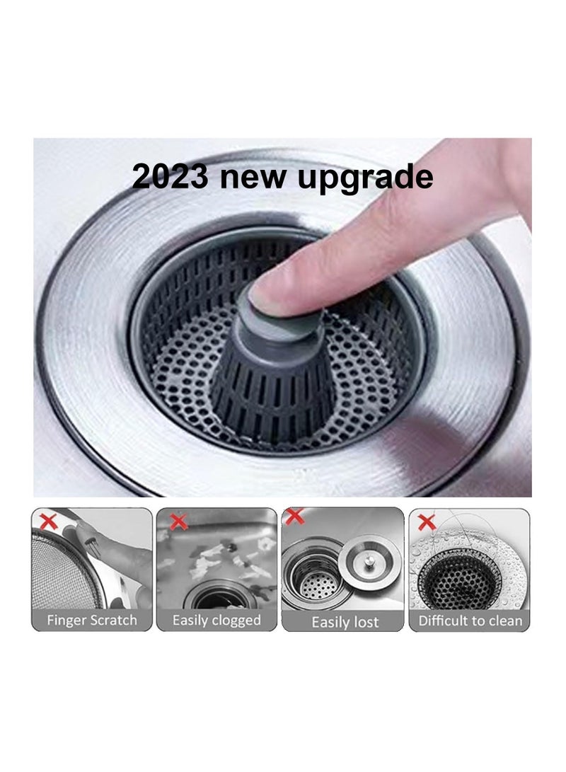 Y&D 3-in-1 Stainless Steel Sink Aid, 1Pcs Kitchen Drain Strainer, SYOSI Odor Filter, Popup Stopper Seal Bounce Filter for Food Catcher  - Image 2